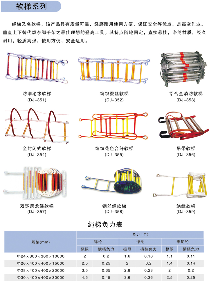 双环尼龙绳软梯