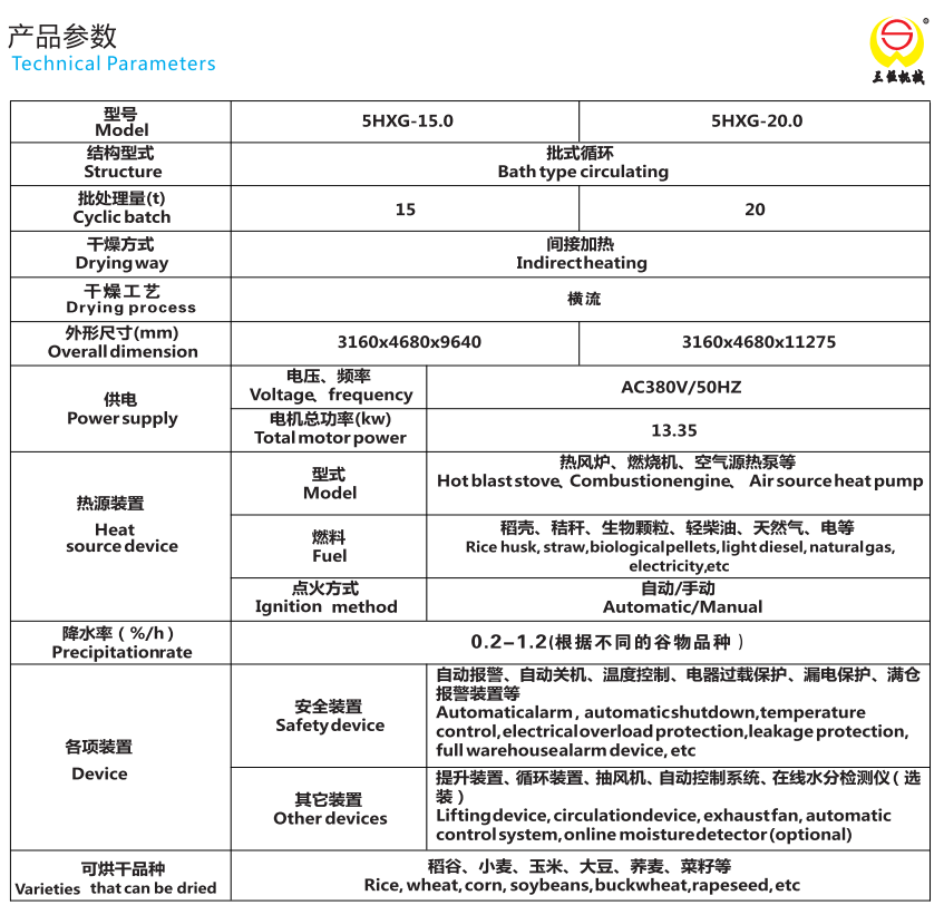 5HXG-15.0型横流谷物干燥机