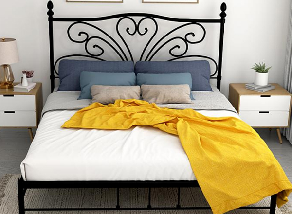 wrought iron double bed, steel double bed