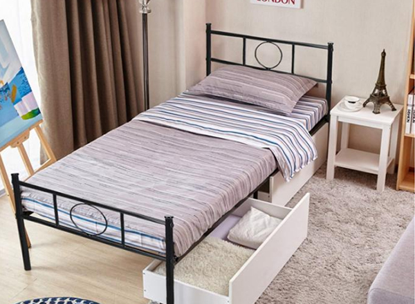 cast iron single bed, metal king single bed