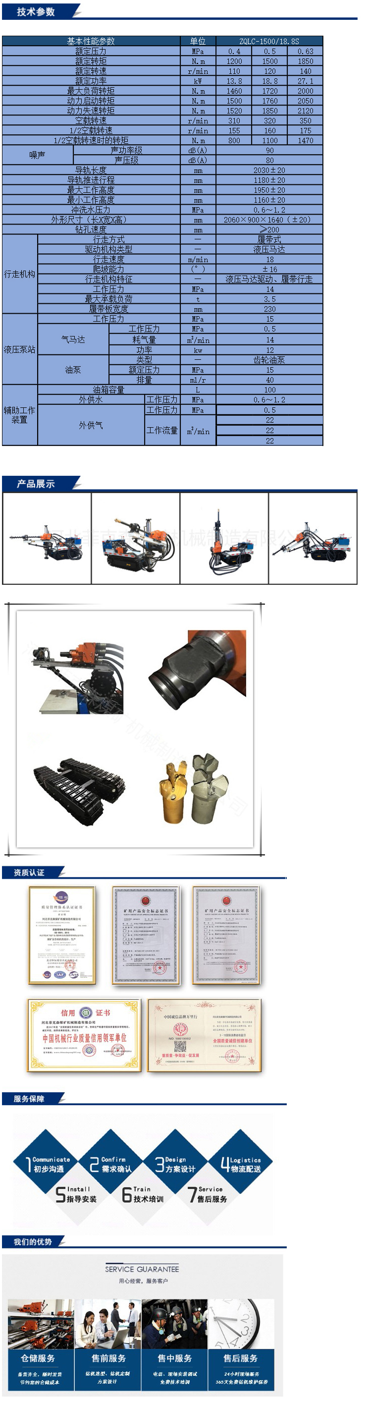 氣動履帶式鉆機ZQLC-1500/18.8S