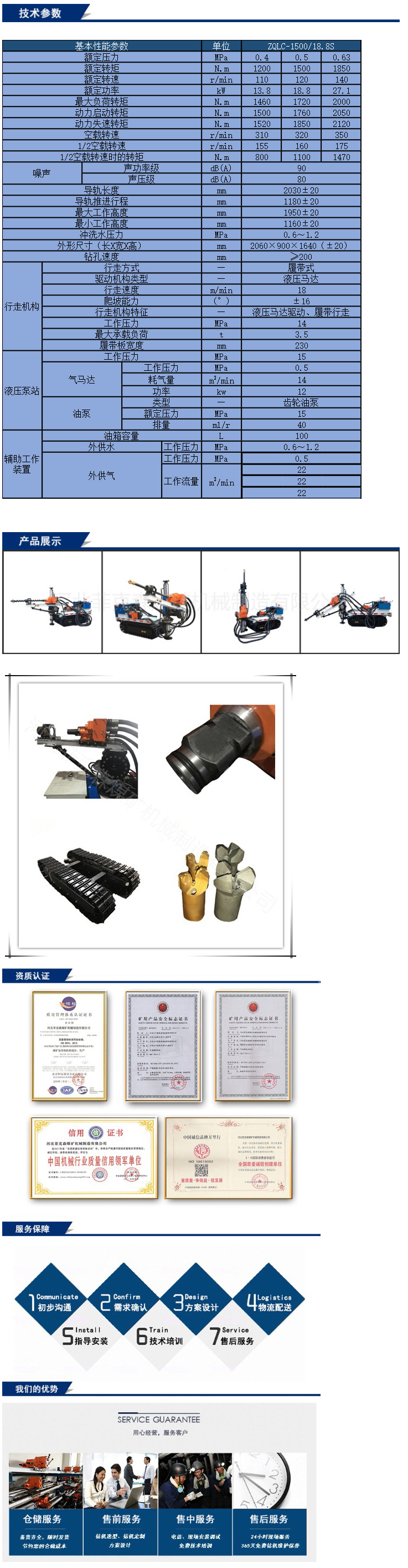 气动履带式钻机ZQLC-1500/18.8S