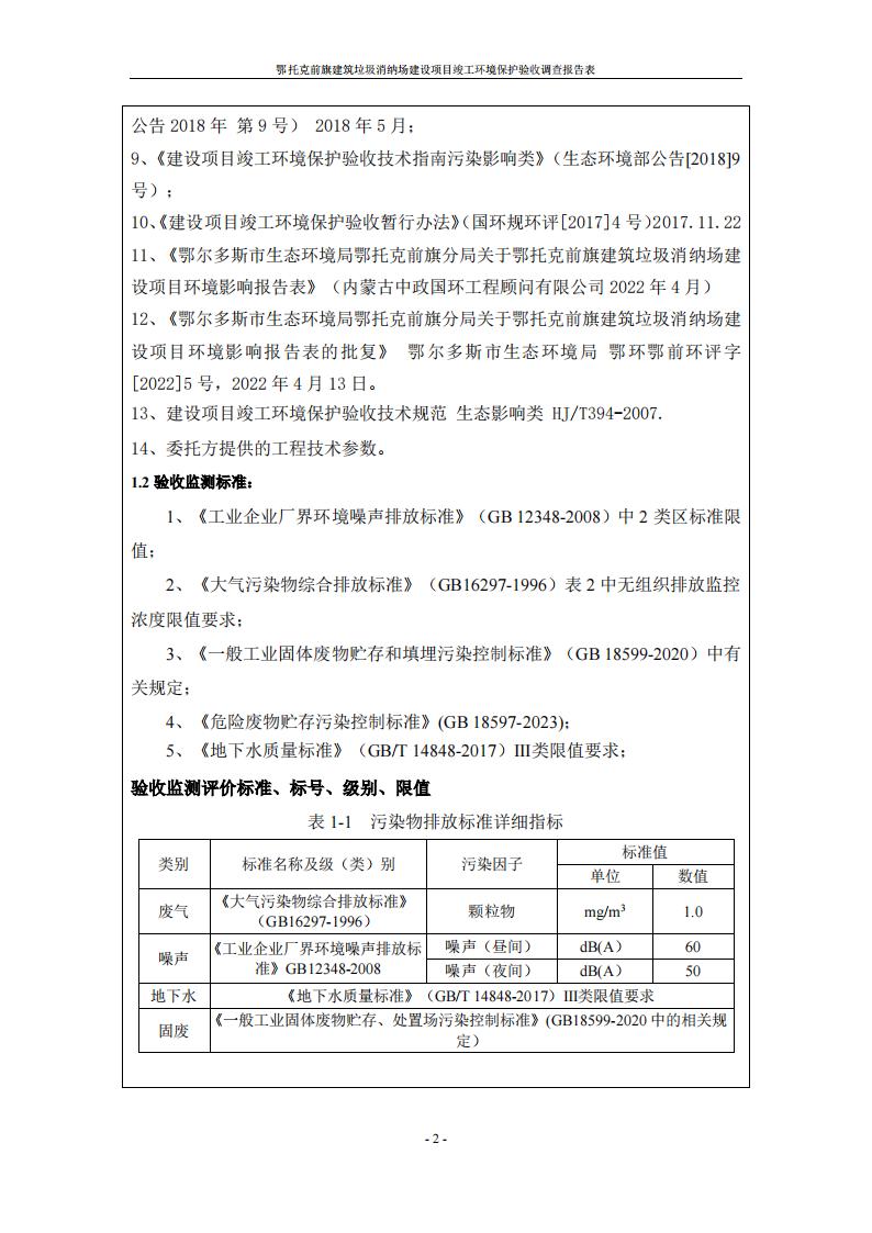 鄂托克前旗建筑垃圾消納場(chǎng)建設(shè)項(xiàng)目竣工 環(huán)境保護(hù)驗(yàn)收調(diào)查報(bào)告表
