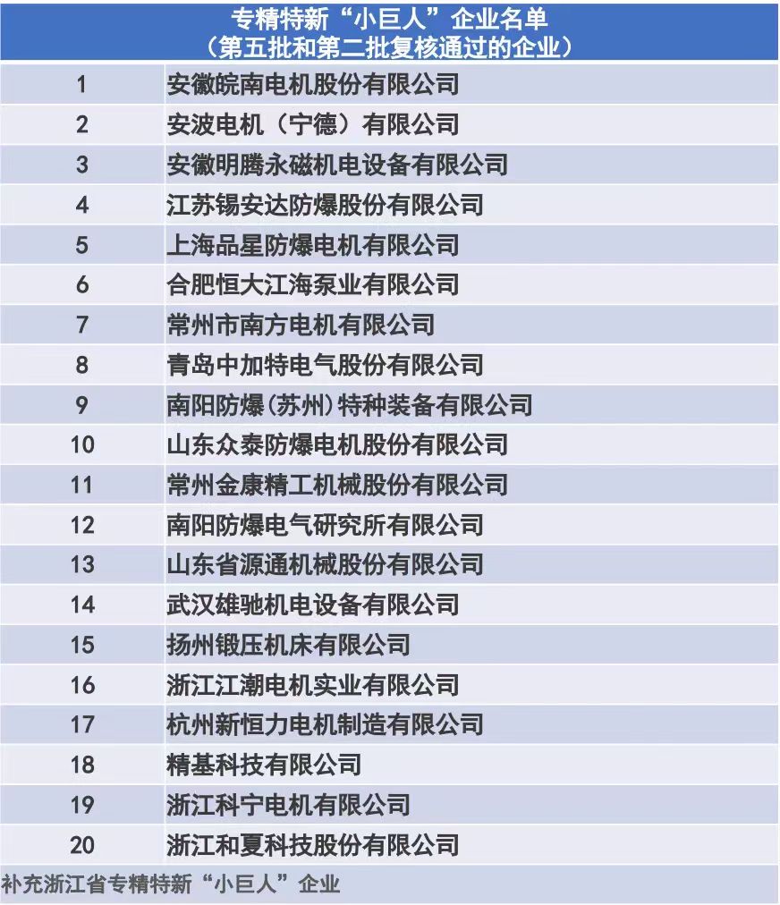 热烈祝贺山东众泰防爆电机股份有限公司通过复审晋升为专精特新“小巨人”企业