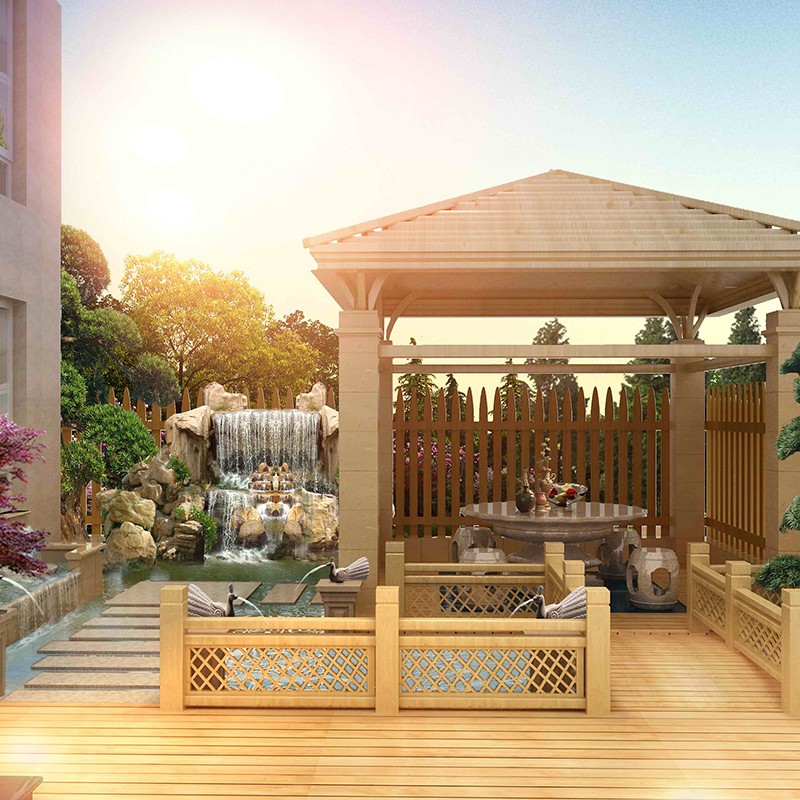 别墅小庭院景观设计花园家具巧摆放为了使花园景观更有年代悠久的味道