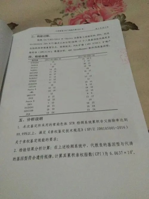 亲子鉴定单子图片图片